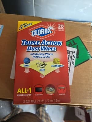 Discontinued Sealed Box Clorox Triple Action Dust Wipes w/ 20 Wipes - Image 1
