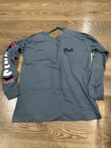 Victoria's Secret PINK Long Sleeve Shirt Size Small Gray - Image 1