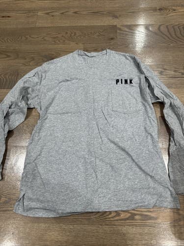 Victoria's Secret PINK Long Sleeve Shirt Size Small Gray - Image 1