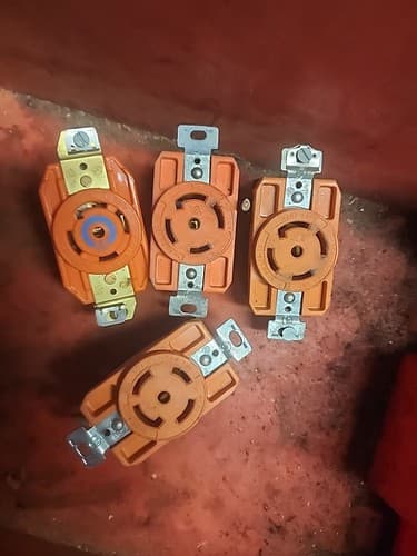 Bryant Nema L21-30 Locking Receptacle 30A 120/208V Orange Made in USA - Image 1
