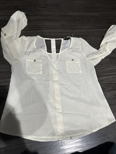 Mine Women's Sleeveless Dress Shirt Size Medium Ivory - Image 1