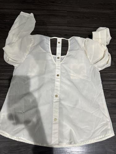 Mine Women's Sleeveless Dress Shirt Size Medium Ivory - Thumbnail 2
