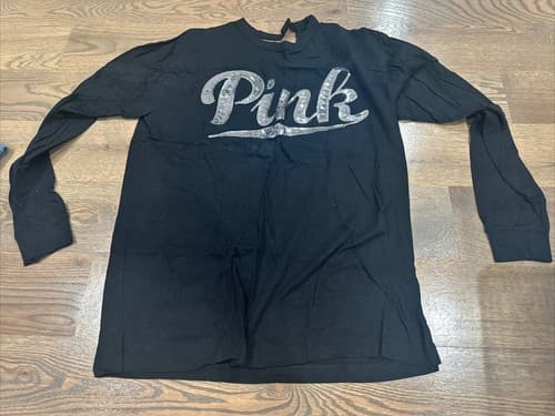 Victoria's Secret PINK Long Sleeve Shirt Size Small Black - Image 1