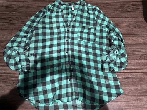 Xhilaration Green Long Sleeve Blouse womens large - Image 1