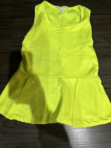 Luscious Apparel Plain Tank Top Junior Size Medium Neon Yellow - Image 1