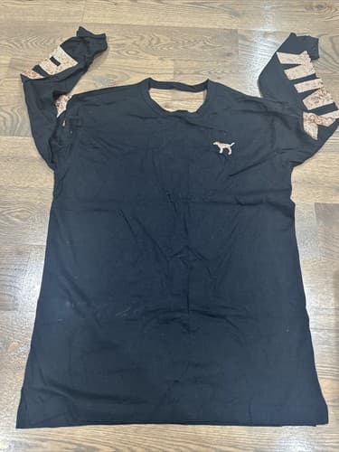 Victoria's Secret PINK Long Sleeve Shirt Size Small Black - Image 1