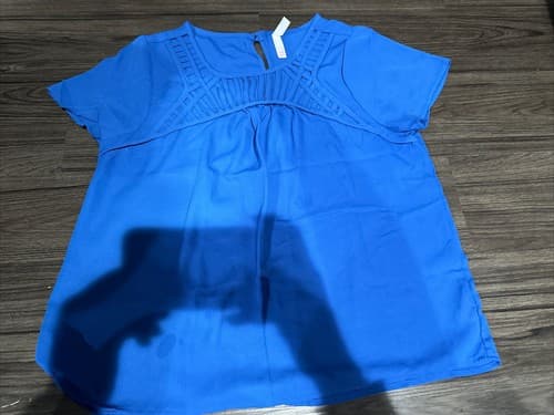 Xhilaration Women Blue Short Sleeve Top Blouse Size Medium - Image 1