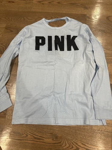 Victoria's Secret PINK Long Sleeve Shirt Size Small Blue - Image 1
