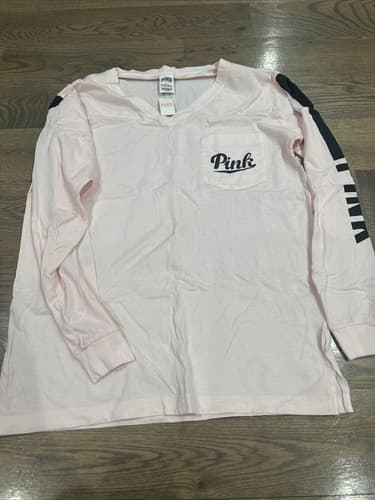 Victoria's Secret PINK Long Sleeve Shirt Size Small Light Pink New - Image 1