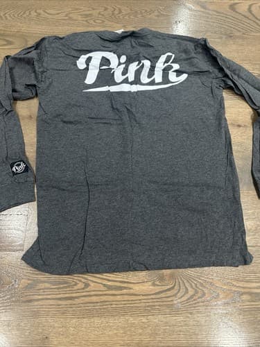 Victoria's Secret PINK Long Sleeve Shirt Size Small Gray - Thumbnail 2