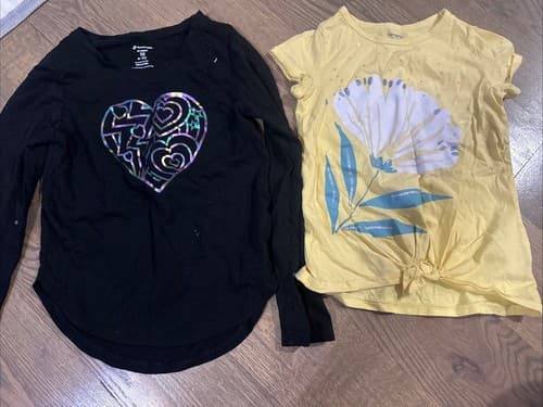 Girls Long And Short Sleeve Shirt, Size 6- 2 Pack - Image 1