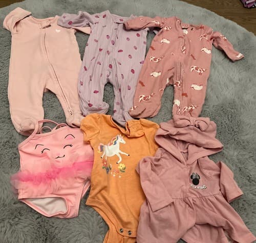 Baby Girl one piece And Short Sleeve Clothes Set Of 6 Size 3/6 Months - Image 1