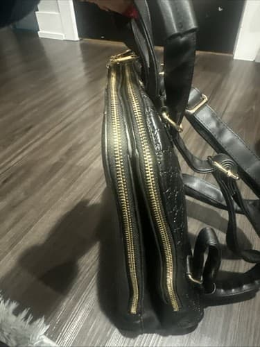 Fashion versatile Backpack Bag designer inspired (black w/bee) (beautiful) - Thumbnail 2