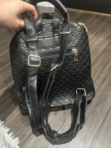 Fashion versatile Backpack Bag designer inspired (black w/bee) (beautiful) - Thumbnail 3