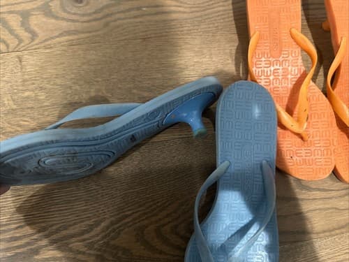 Express Flip Flops Heel 2 Pack Orange And Blue Ladies Size 7 - Thumbnail 2