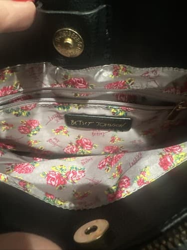 Betsey Johnson Floral Handbag Shoulder Bag Purse Magnetic Closure - Thumbnail 3