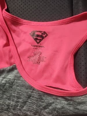 Superman Tank Top Women's Size Large Sleeveless Grey Pink - Thumbnail 2