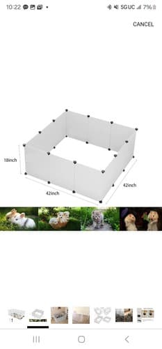 Portable Plastic Yard Fence Small Animals, Puppy Kennel Crate Fence Tent - Thumbnail 2