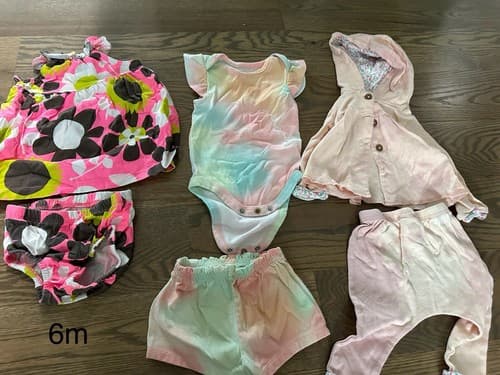 Baby Girl Lot Of 3 Summer Sets Size 6 Months - Image 1