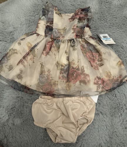 NWT Pastourelle By Pippa & Julie 6-9m Baby Dress 2 Piece Set - Image 1