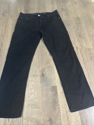 PD&C Mens Black Regular Fit Charcoal Wash Denim Straight Jeans Size 32X30 - Image 1