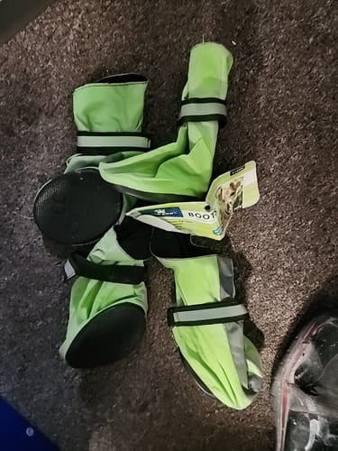 TOP PAW Green & Gray Reflective Waterproof Dog Boots (XL) (NEW) - Image 1