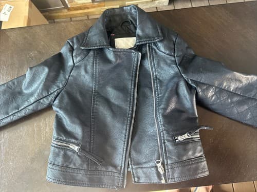 XHILARATION Kids BLACK MOTO FAUX LEATHER JACKET XS - Image 1