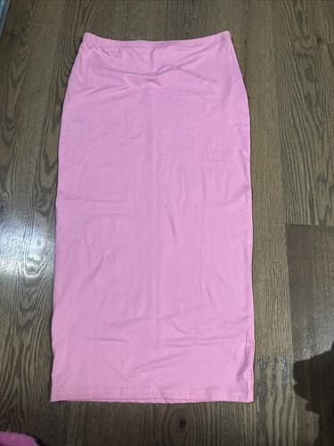 Women’s Stretch Pink Jersey Lined Skirt Pencil Size Universal - Image 1