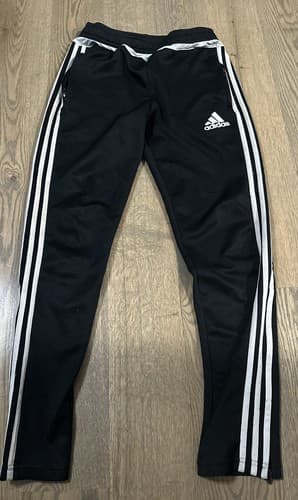 Adidas Pants Women's Large Black Joggers Climacool 3 Stripes Athletic Stretch - Image 1