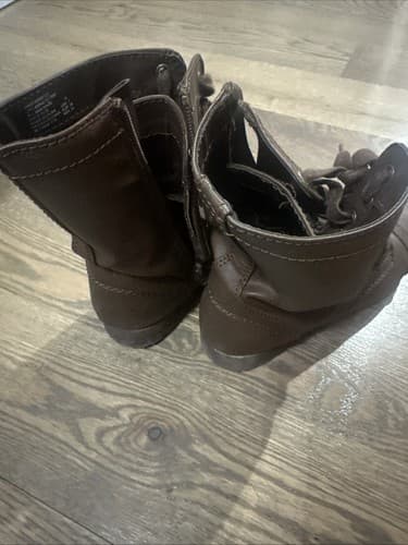 TIME AND TRU LADIES WOMENS BOOTS SHOES SIZE 7 BROWN ZIPPER SIDE LACE UP OLD TIME - Thumbnail 4
