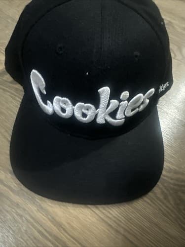 Cookies Hat Cap Snapback Black White Logo One Size Adjustable - Image 1