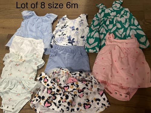 Baby Girl Lot Of 8 Clothes Size 6 Months Short Sleeve - Image 1