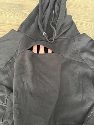 Orange Kiss Womens Juniors Size XL Cropped Hoodie Black - Thumbnail 2