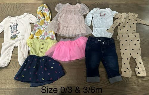 Baby Girl Lot Of 8 Clothes Size 0/3m And 3/6 Months - Image 1