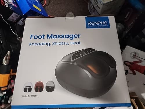 RENPHO FM059 Foot Massager - Heat - Fits Men Feet Size Up to 12 - Shiatsu - Image 1