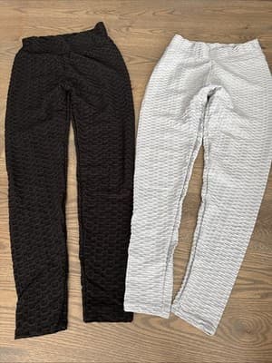 Women's Black And Gray Leggings Lot Of 2 Size Small - Image 1