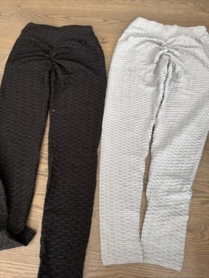 Women's Black And Gray Leggings Lot Of 2 Size Small - Thumbnail 2