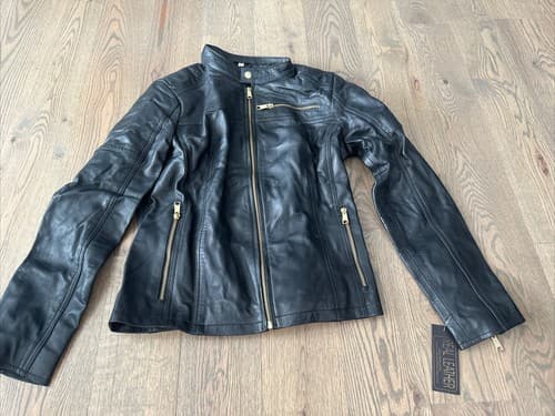 Clara Women's Size XL Black Faux Leather Jacket with Zip NEW - Image 1