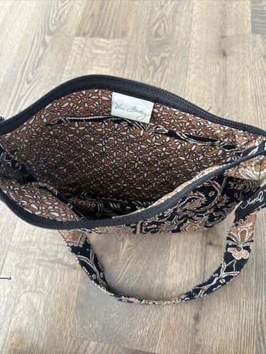 Vera Bradley Hannah Bag Cafe Latte Brown Black Purse Handbag - Thumbnail 2