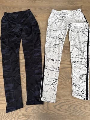 Women's Black And White Leggings Lot Of 2 Size Small - Image 1