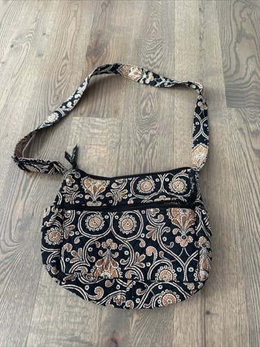Vera Bradley Hannah Bag Cafe Latte Brown Black Purse Handbag - Image 1