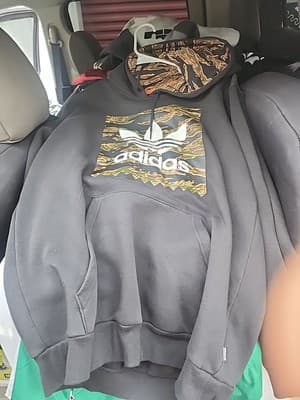 Adidas skateboarding tiger camo Hoodie Men M Black Drawstring Pocket Trefoil - Image 1