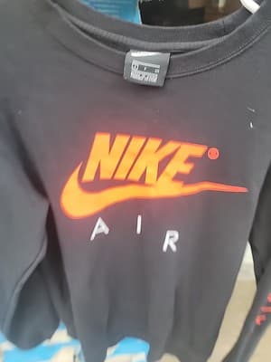 Nike Air Sportswear Men’s Black Spell Out Fleece Crewneck Sweatshirt Size Small - Thumbnail 2