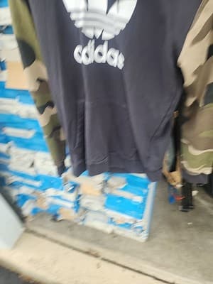 Mens adidas Trefoil Leaf Hoodie Pullover Faded Black Jungle Camo Green M - Thumbnail 2