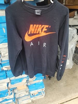 Nike Air Sportswear Men’s Black Spell Out Fleece Crewneck Sweatshirt Size Small - Image 1