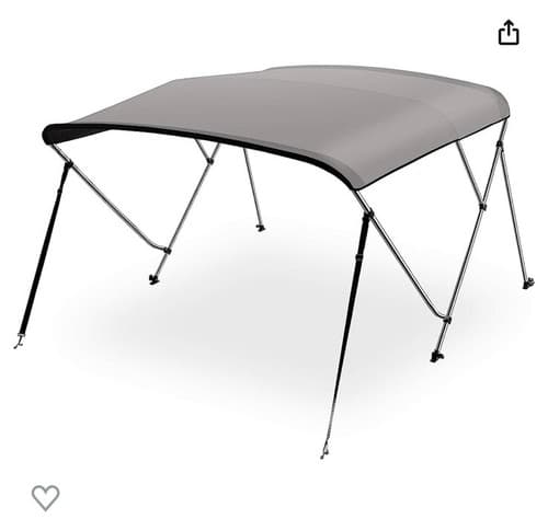 SereneLife Waterproof Boat Bimini TopCover-73-78'W Gray - Image 1