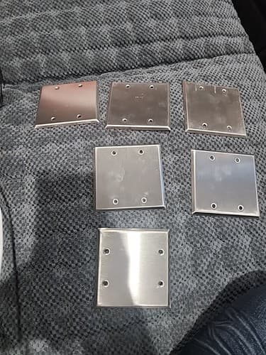 STAINLESS 2 GANG BLANK COVER PLATE (QTY 6) - Image 1