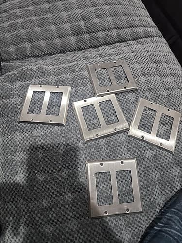 5 Pack Stainless Double Rocker Wall Switch Plate Covers - Image 1