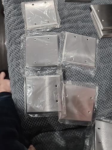 NEW - 2 Gang Blank Stainless Steel Metal Wallplate - Lot of 5 - Image 1