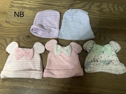 Newborn Baby Girl Soft Hats Bundle Of 5 - Image 1